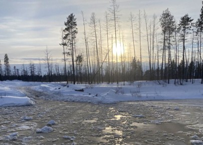 На участке зимника "Вилюйск - Жиганск" образовалась наледь