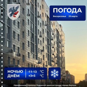 Прогноз погоды в Якутске на 29 марта