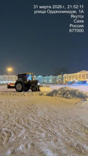 Ночные работы по уборке снега