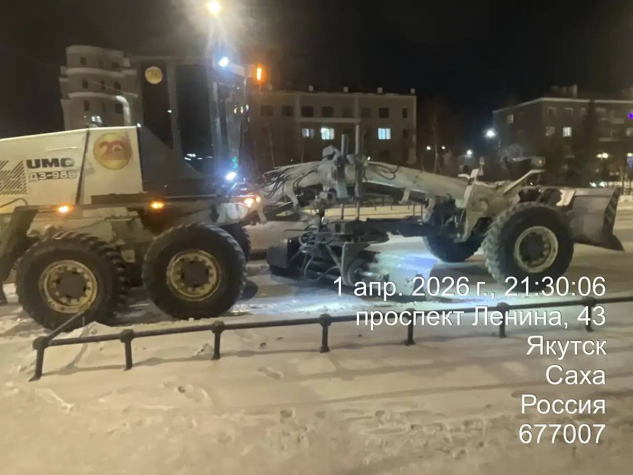 Ночные работы по уборке снега, пр. Ленина Ночные работы по уборке снега, пр. Ленина