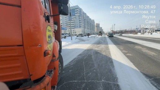 Погрузка снега, ул. Лермонтова