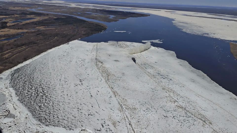 Проведены, взрывные работы на р. Лена в Намском районе