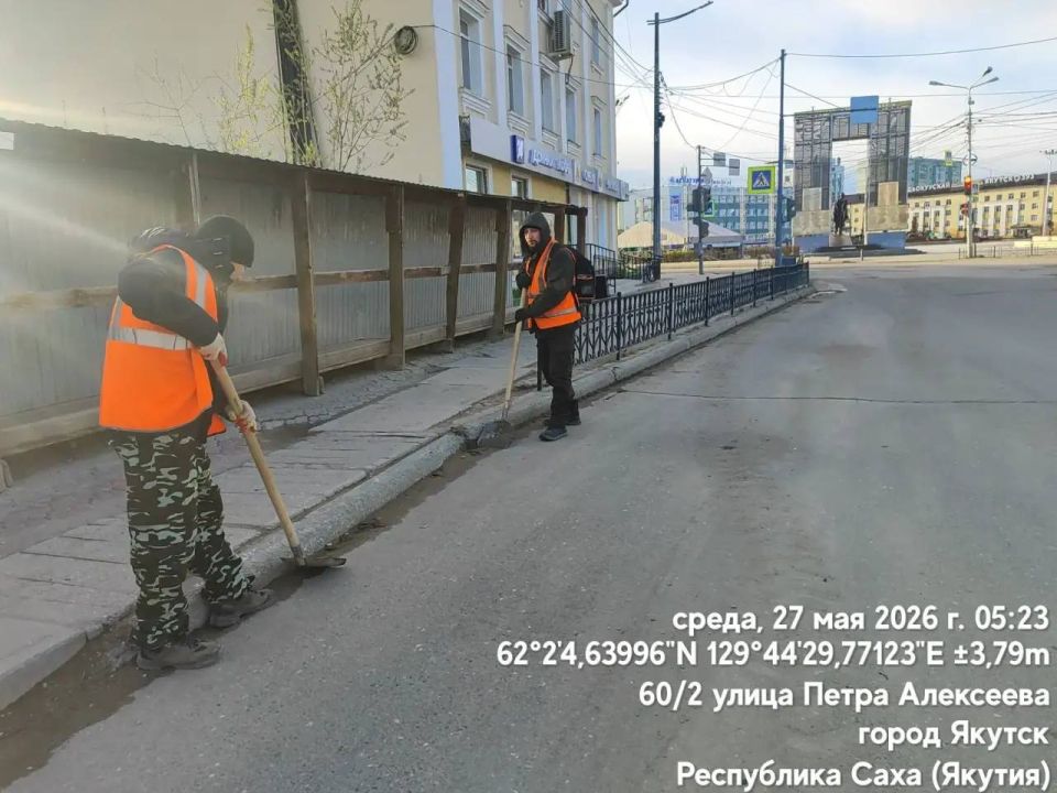 Очистка, подготовка прибордюрной части дорог, ул. Петра Алексеева