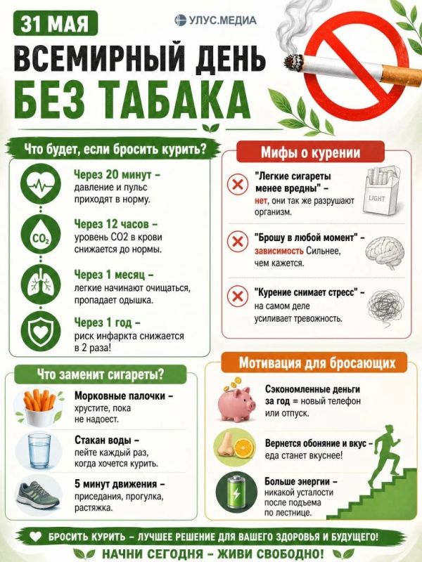 Всемирный день без табака – время менять привычки!