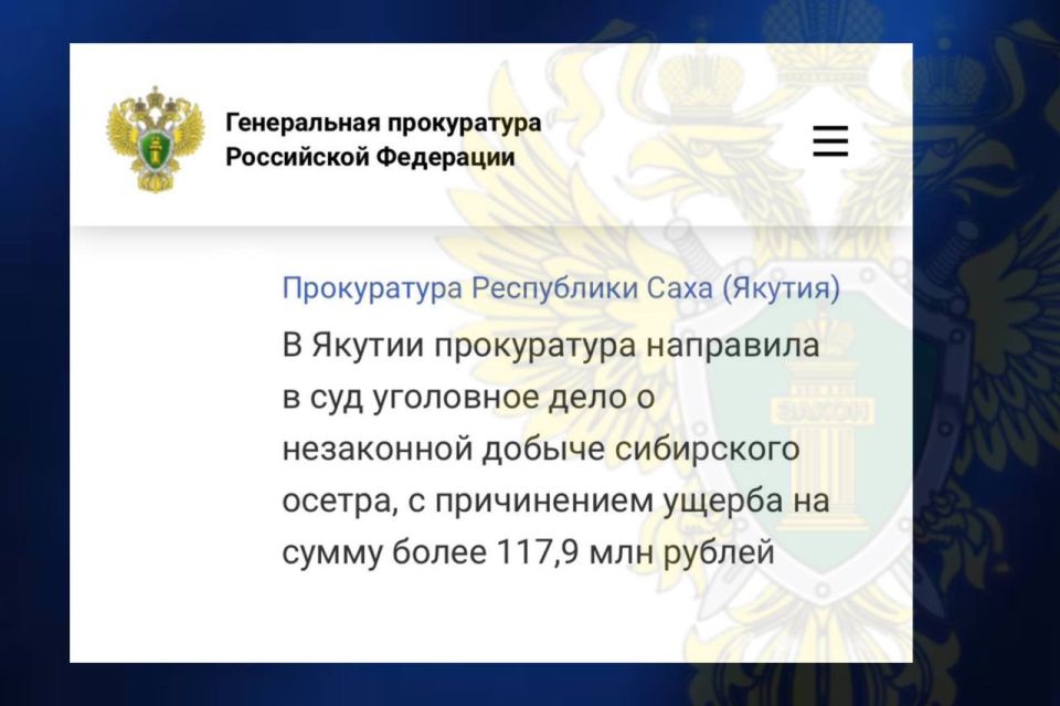 Согласно материалам уголовного дела, житель Нижнеколымского района, с февраля по март 2026 года, незаконно выловил в 50 км от п. Черский в реке Колыма 245 особей сибирского осетра, являющегося особо ценным видом водных...