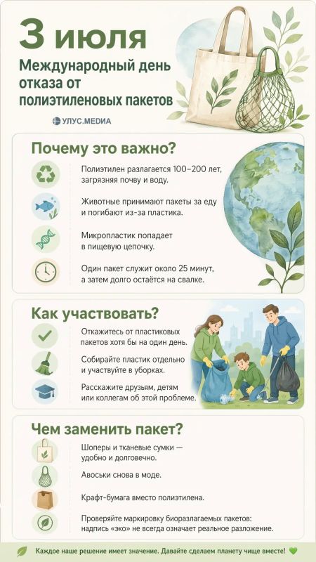 3 июля - Международный день отказа от полиэтиленовых пакетов