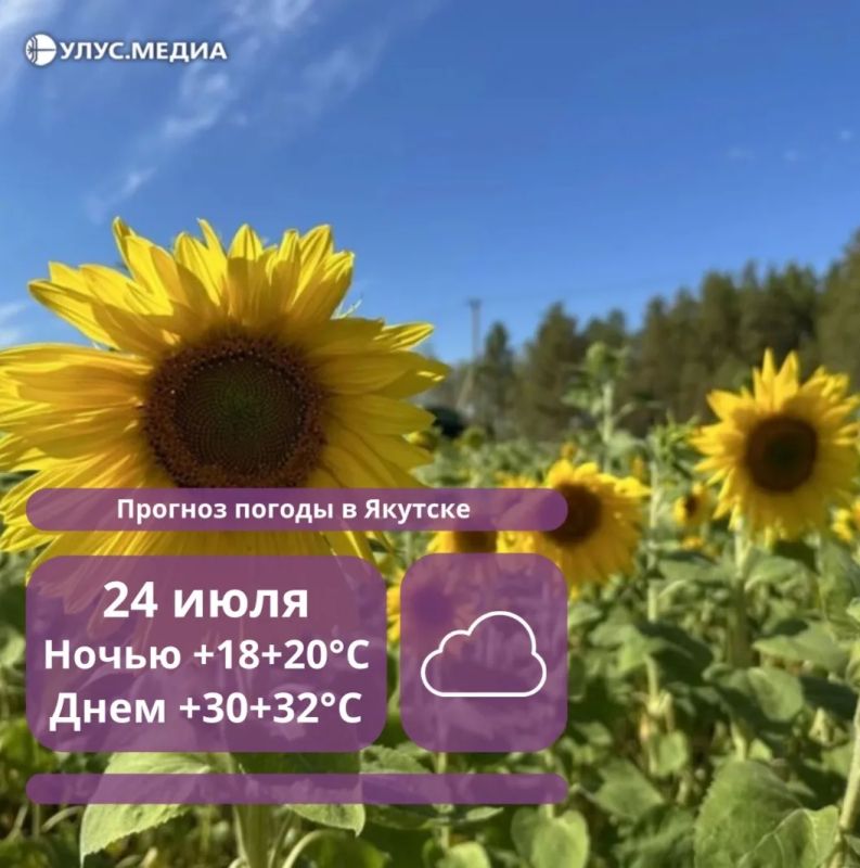 В пятницу в шести районах Якутии ожидаются дожди