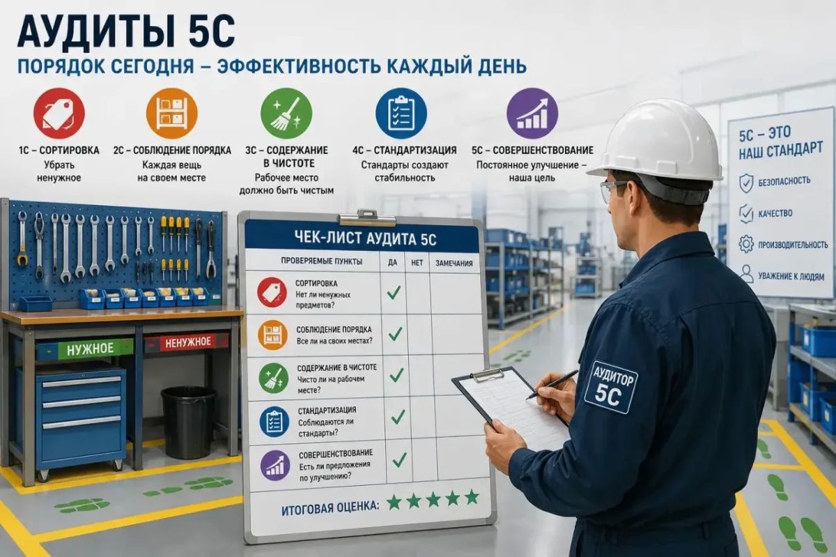 Аудиты 5С: как поддерживать порядок и эффективность на рабочем месте