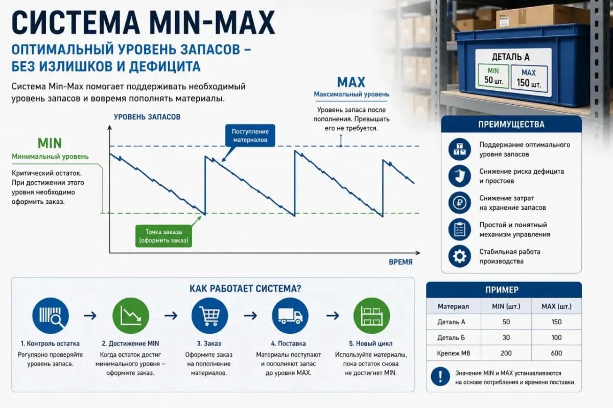 Система Min-Max: простой способ поддерживать оптимальный уровень запасов