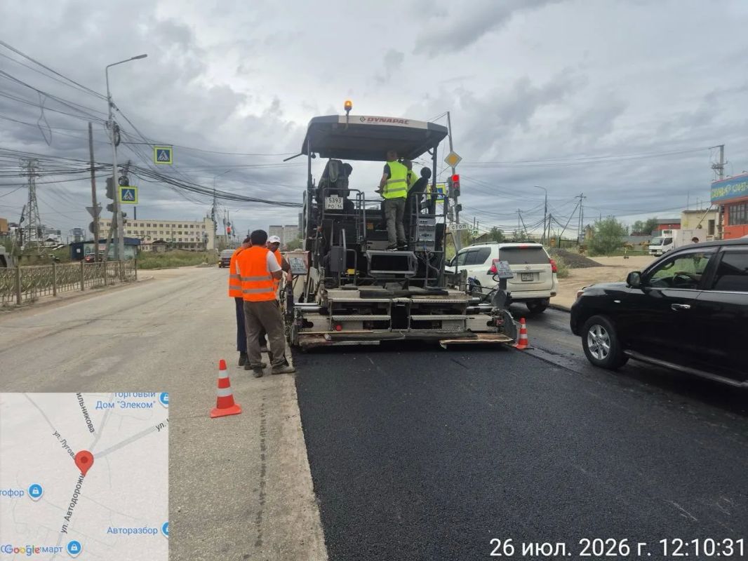 Дорожные работы проводят в Якутске