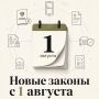 Какие изменения вступили в силу с 1 августа