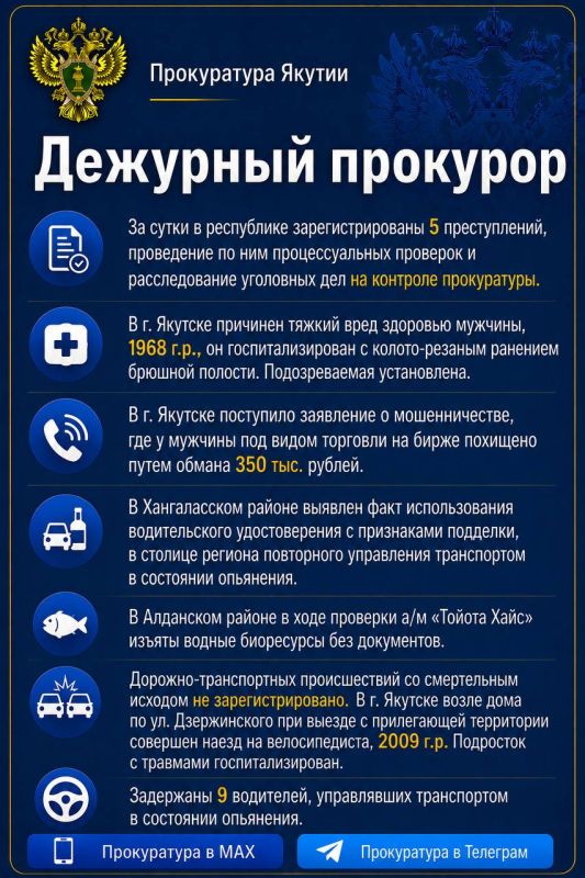 Дежурный прокурор. Прокуратура в МАХ