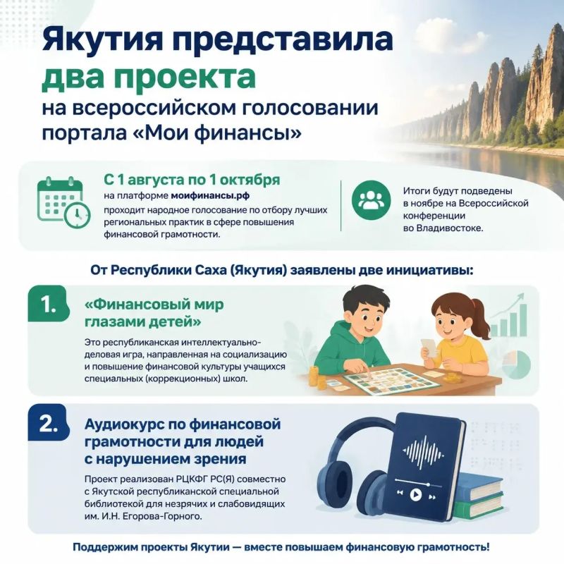 С 1 августа по 1 октября на платформе моифинансы.рф проходит народное голосование по отбору лучших региональных практик в сфере повышения финансовой грамотности