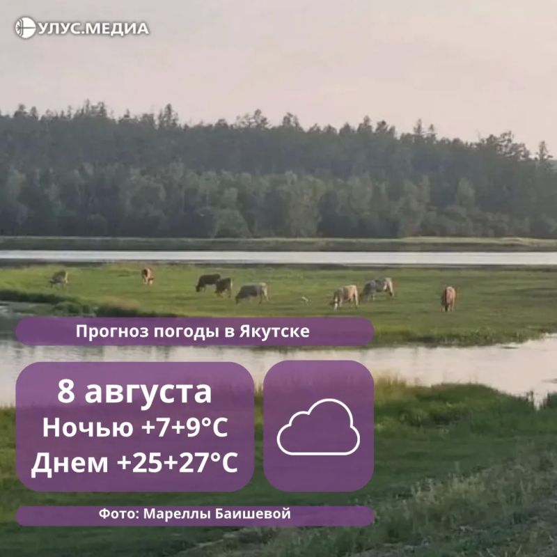 В Якутске — до +27°, в районах — ливни и штормовой ветер: прогноз погоды на 8 августа