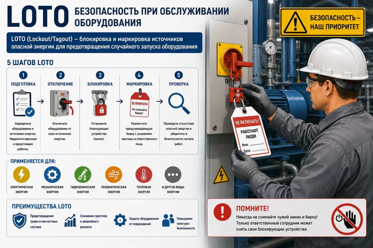 «Бережливые технологии»: LOTO — безопасность при обслуживании оборудования