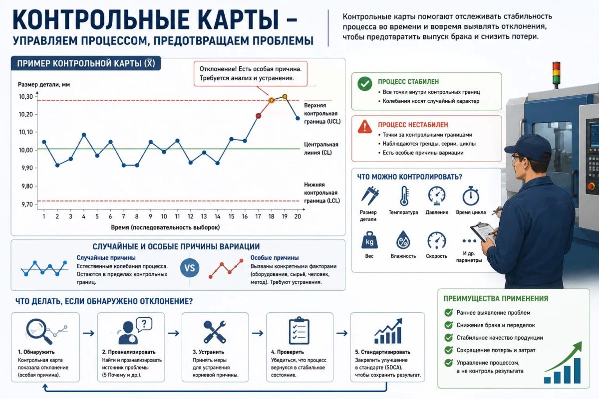 Контрольные карты: как управлять стабильностью производственного процесса