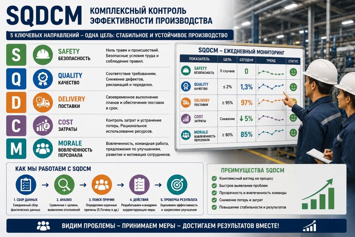 «Бережливые технологии»: SQDCM — комплексный контроль эффективности производственного процесса