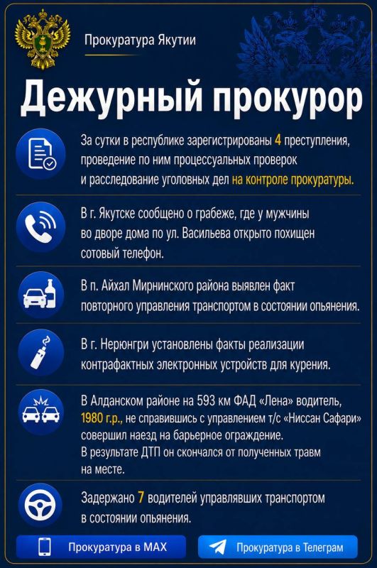 Дежурный прокурор. Прокуратура в МАХ