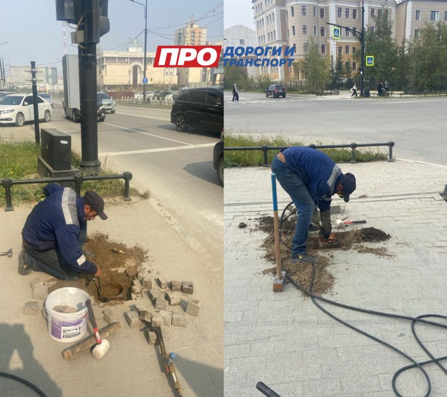 Ведущиеся работы по устранению неровностей тротуарного покрытия в рамках гарантийных обязательств