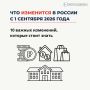 1 СЕНТЯБРЯ — НОВЫЕ ПРАВИЛА: ЧТО ИЗМЕНИТСЯ В РОССИИ?