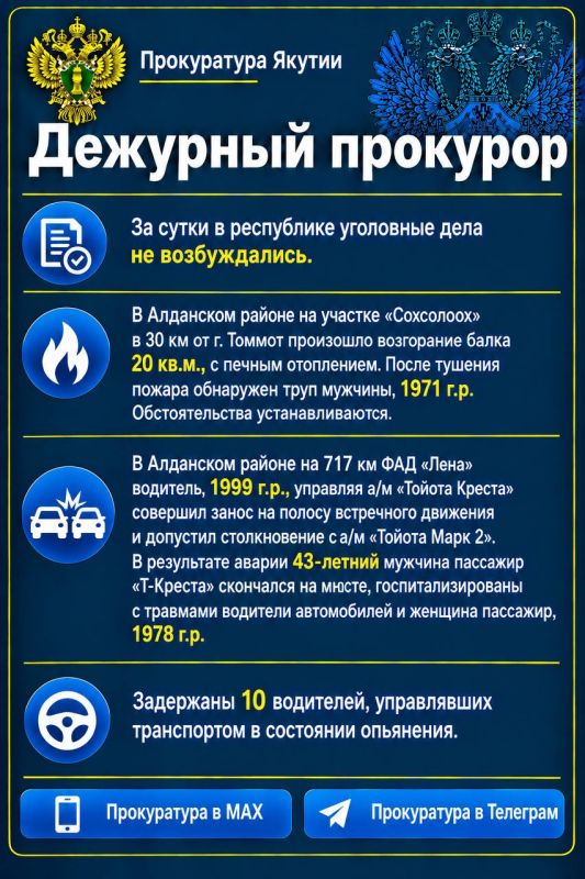 Дежурный прокурор. Прокуратура в МАХ