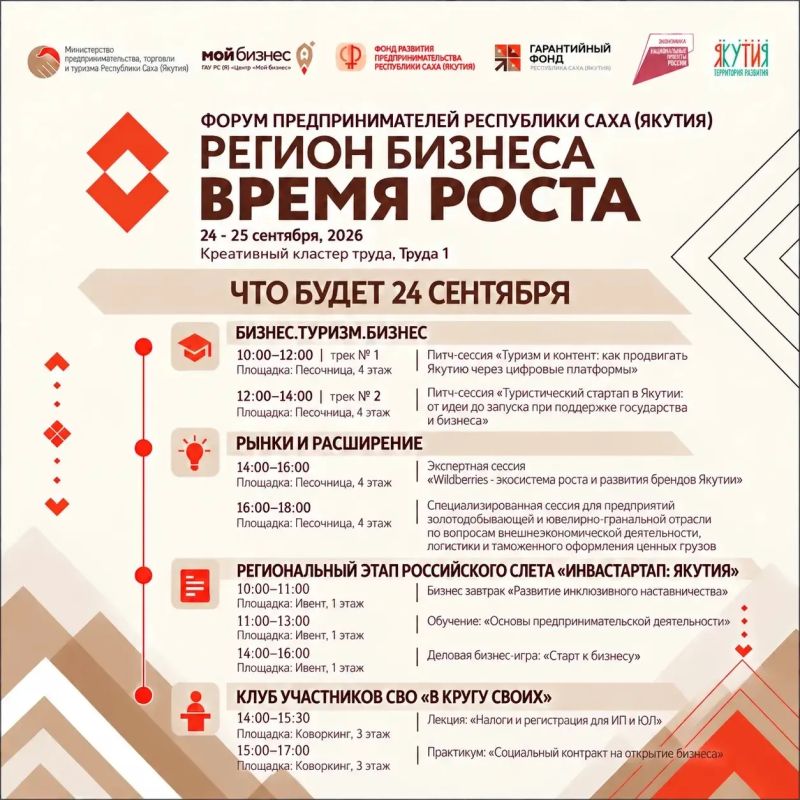 24 сентября — открываем Форум предпринимателей РС(Я) «Регион бизнеса 24 сентября — открываем Форум предпринимателей РС(Я) «Регион бизнеса