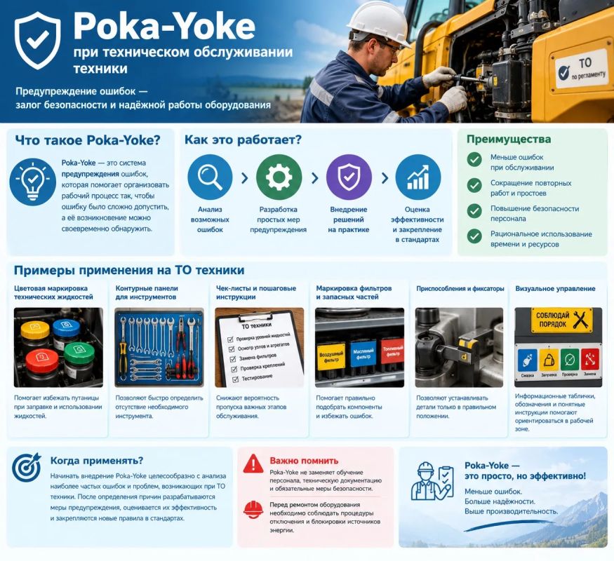 Poka-Yoke при техническом обслуживании техники: предупреждение ошибок и повышение безопасности