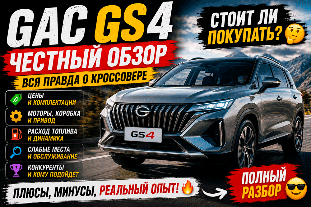 GAC GS4 в 2026 году: просторный семейный кроссовер с двумя разными характерами