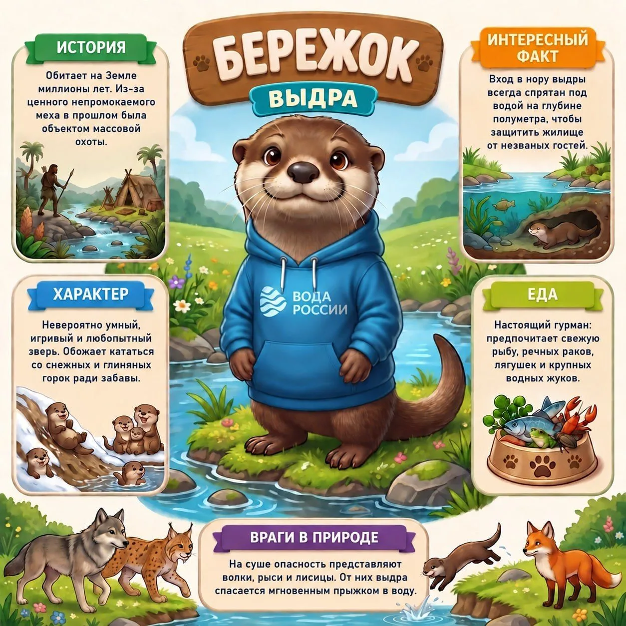 Знакомьтесь: Бережок – талисман акции «Вода России»